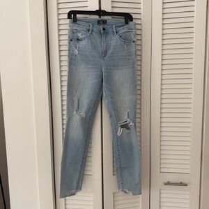 Abercrombie & Fitch Light Blue Distressed Skinny Jeans - 30/10Long